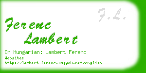 ferenc lambert business card